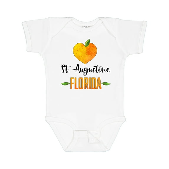 Inktastic St. Augustine Florida Orange in Heart Boys or Girls Baby Bodysuit