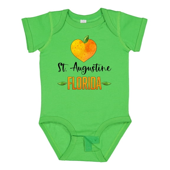 Inktastic St. Augustine Florida Orange in Heart Boys or Girls Baby Bodysuit