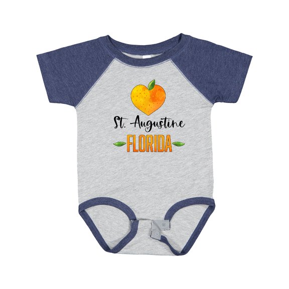 Inktastic St. Augustine Florida Orange in Heart Boys or Girls Baby Bodysuit