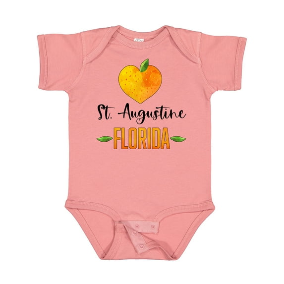 Inktastic St. Augustine Florida Orange in Heart Boys or Girls Baby Bodysuit