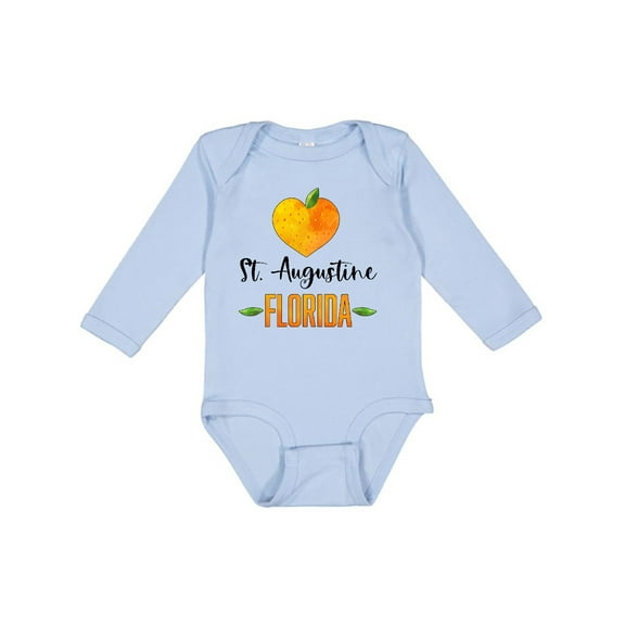 Inktastic St. Augustine Florida Orange in Heart Boys or Girls Long Sleeve Baby Bodysuit