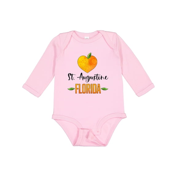 Inktastic St. Augustine Florida Orange in Heart Boys or Girls Long Sleeve Baby Bodysuit
