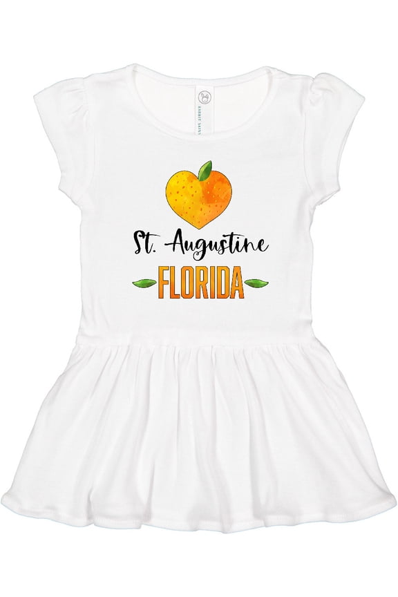 St. Augustine Florida Orange in Heart Girls Toddler Dress
