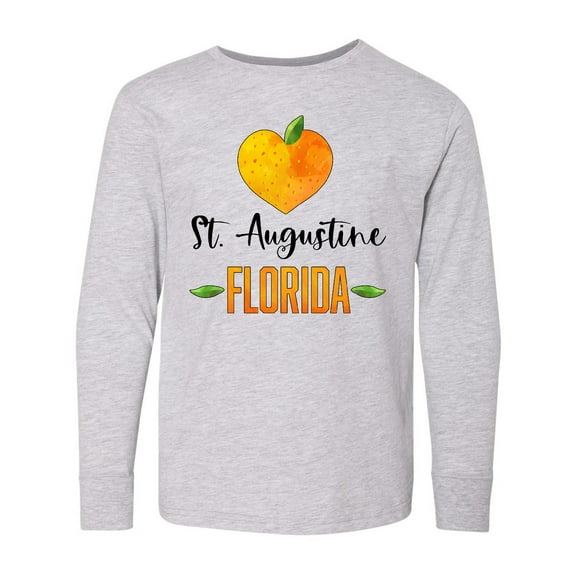 Inktastic St. Augustine Florida Orange in Heart Long Sleeve Youth T-Shirt