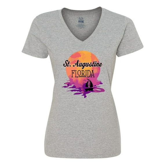 Inktastic St. Augustine Florida Vacation Women's V-Neck T-Shirt