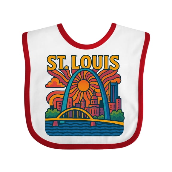 Inktastic St. Louis Skyline Retro Style Boys or Girls Baby Bib