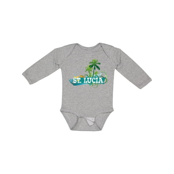 Inktastic St Lucia Vacation Cruise Trip Boys or Girls Long Sleeve Baby Bodysuit