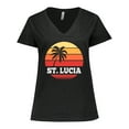 thumbnail image 1 of Inktastic St Lucia Vacation Travel Cruise Women's Plus Size V-Neck T-Shirt, 1 of 5