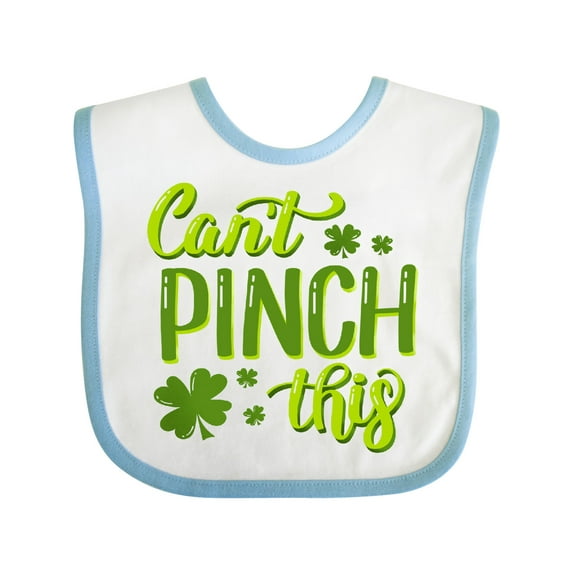 Inktastic St. Patrick's Day Can't Pinch This Hand Lettering Boys or Girls Baby Bib