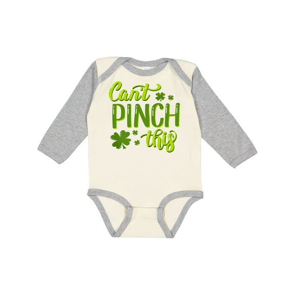 Inktastic St. Patrick's Day Can't Pinch This Hand Lettering Boys or Girls Long Sleeve Baby Bodysuit