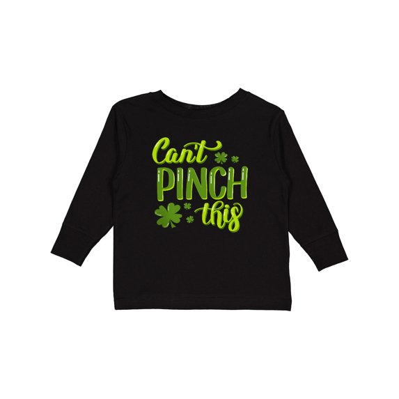 Inktastic St. Patrick's Day Can't Pinch This Hand Lettering Boys or Girls Long Sleeve Toddler T-Shirt