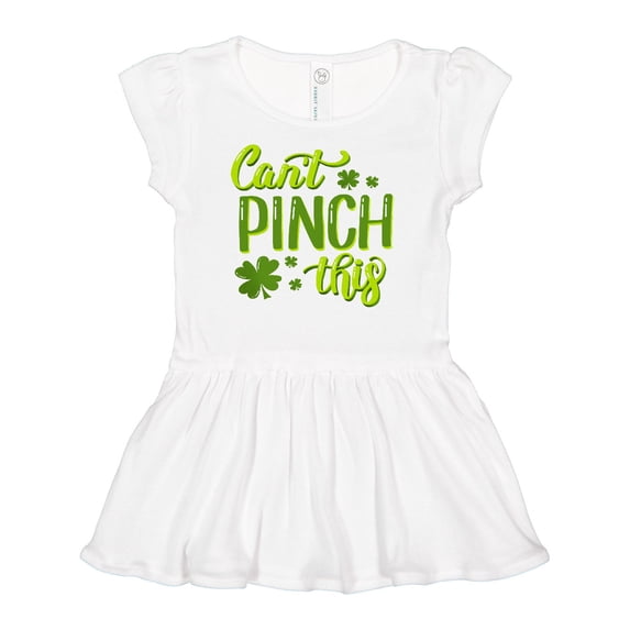 Inktastic St. Patrick's Day Can't Pinch This Hand Lettering Girls Baby Dress