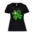 thumbnail image 1 of Inktastic St. Patrick's Day Clover Made of Clovers Women's Plus Size T-Shirt, 1 of 5