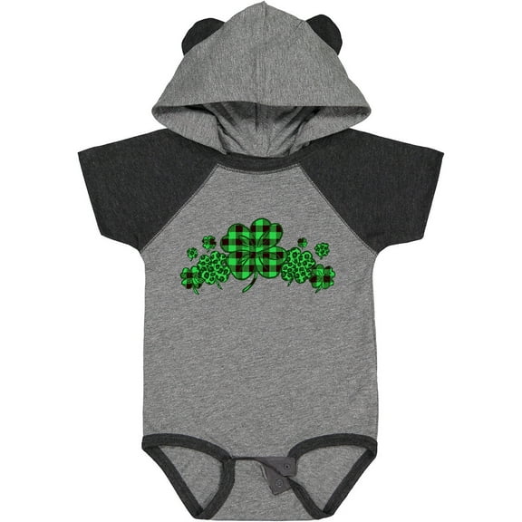 Inktastic St. Patrick's Day Clovers in Plaid Boys or Girls Baby Bodysuit