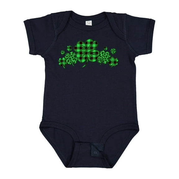 Inktastic St. Patrick's Day Clovers in Plaid Boys or Girls Baby Bodysuit