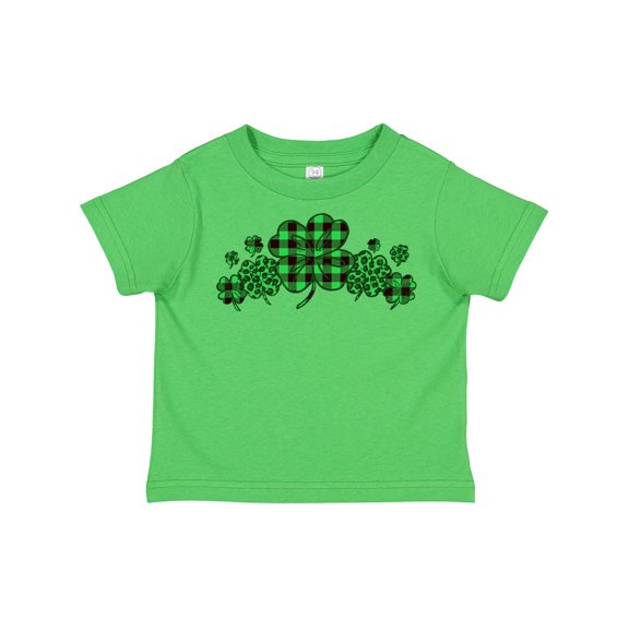 Inktastic St. Patrick's Day Clovers in Plaid Boys or Girls Toddler T-Shirt