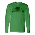 thumbnail image 1 of Inktastic St. Patrick's Day Clovers in Plaid Long Sleeve T-Shirt, 1 of 5