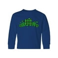 thumbnail image 1 of Inktastic St. Patrick's Day Clovers in Plaid Long Sleeve Youth T-Shirt, 1 of 5