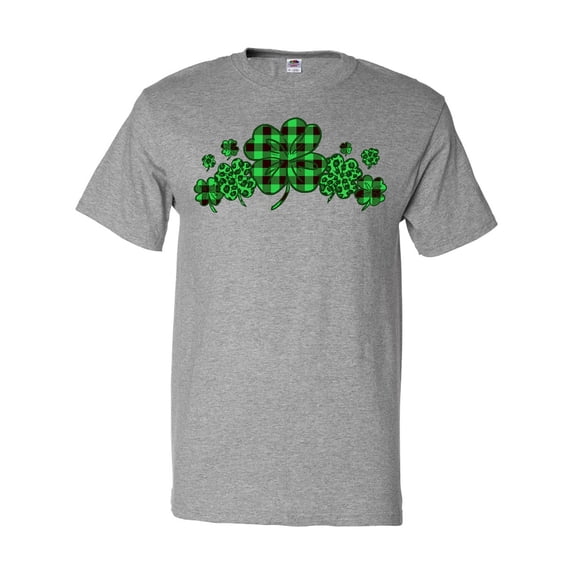 Inktastic St. Patrick's Day Clovers in Plaid T-Shirt