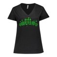 thumbnail image 1 of Inktastic St. Patrick's Day Clovers in Plaid Women's Plus Size V-Neck T-Shirt, 1 of 5
