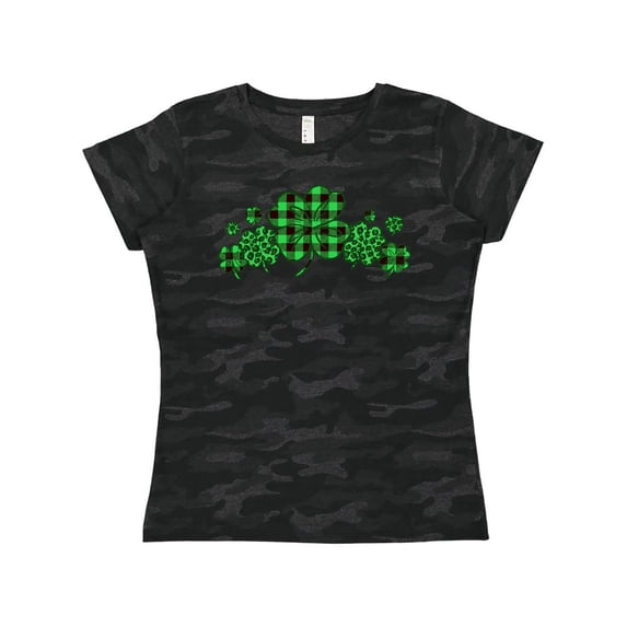 Inktastic St. Patrick's Day Clovers in Plaid Women's T-Shirt