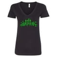 thumbnail image 1 of Inktastic St. Patrick's Day Clovers in Plaid Women's V-Neck T-Shirt, 1 of 5