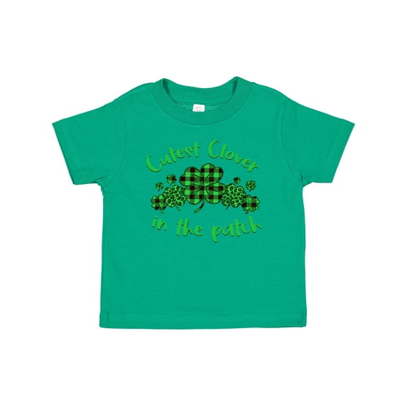 Inktastic St. Patrick's Day Cutest Clover in the Patch in Plaid Boys or Girls Baby T-Shirt