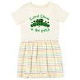 thumbnail image 1 of Inktastic St. Patrick's Day Cutest Clover in the Patch in Plaid Girls Toddler Dress, 1 of 5