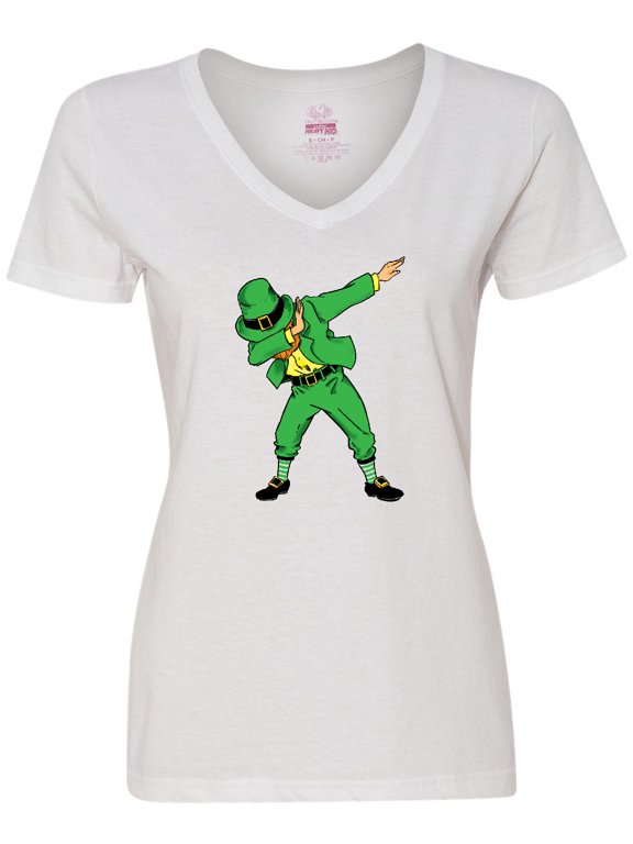 St. Patrick's Day Dabbing Leprechaun Women's V-Neck T-Shirt