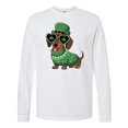 thumbnail image 1 of Inktastic St Patrick's Day Dachshund Dog Clover Glasses Long Sleeve T-Shirt, 1 of 5
