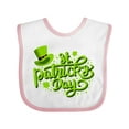 thumbnail image 1 of Inktastic St. Patrick's Day Hand Lettering with Green Top Hat Boys or Girls Baby Bib, 1 of 4