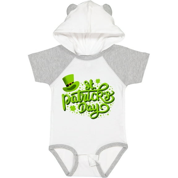 Inktastic St. Patrick's Day Hand Lettering with Green Top Hat Boys or Girls Baby Bodysuit