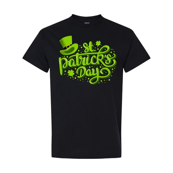 Inktastic St. Patrick's Day Hand Lettering with Green Top Hat T-Shirt