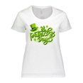 thumbnail image 1 of Inktastic St. Patrick's Day Hand Lettering with Green Top Hat Women's Plus Size T-Shirt, 1 of 5