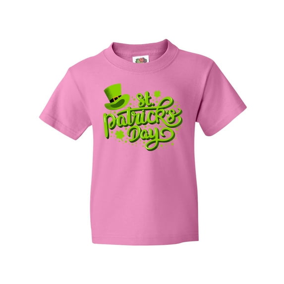 Inktastic St. Patrick's Day Hand Lettering with Green Top Hat Youth T-Shirt