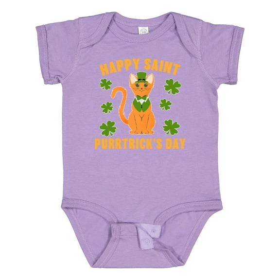 Inktastic St. Patrick's Day Happy Saint Purrtrick's Day Boys or Girls Baby Bodysuit