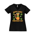 thumbnail image 1 of Inktastic St. Patrick's Day Happy Saint Purrtrick's Day Women's Plus Size V-Neck T-Shirt, 1 of 5