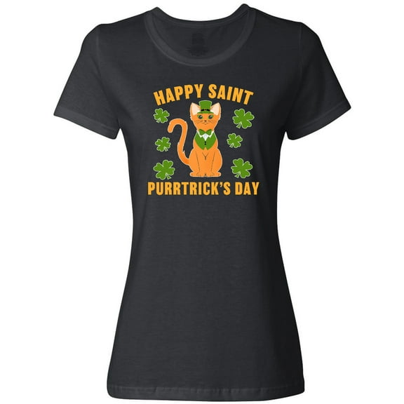 Inktastic St. Patrick's Day Happy Saint Purrtrick's Day Women's T-Shirt
