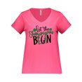 thumbnail image 1 of Inktastic St. Patrick's Day Let the Shenanigans Begin Women's Plus Size V-Neck T-Shirt, 1 of 4