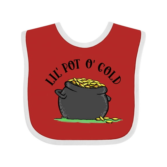 Inktastic St. Patrick's Day Lil' Pot of Gold Boys or Girls Baby Bib