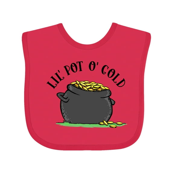 Inktastic St. Patrick's Day Lil' Pot of Gold Boys or Girls Baby Bib