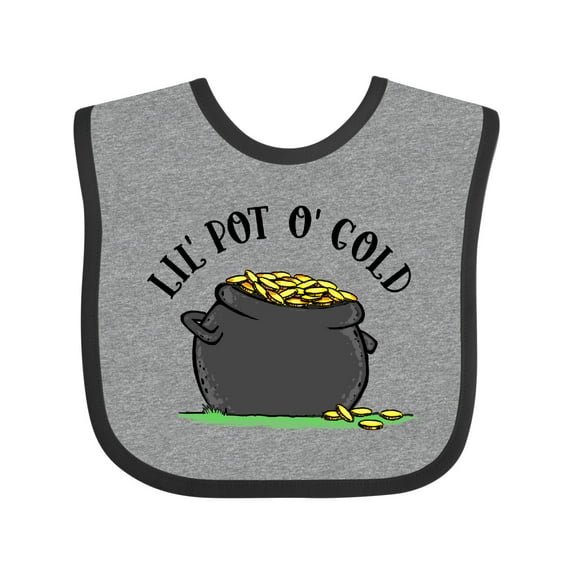 Inktastic St. Patrick's Day Lil' Pot of Gold Boys or Girls Baby Bib