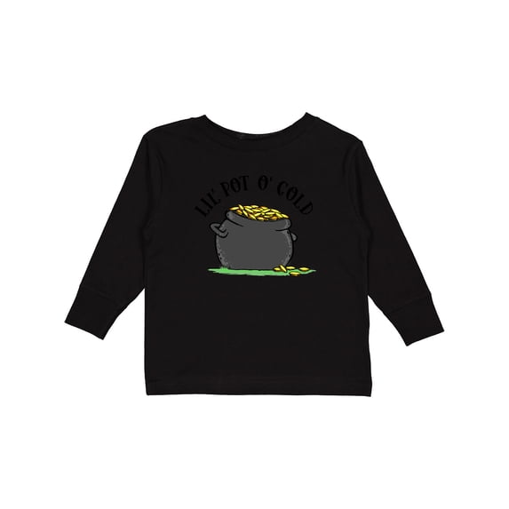 Inktastic St. Patrick's Day Lil' Pot of Gold Boys or Girls Long Sleeve Toddler T-Shirt