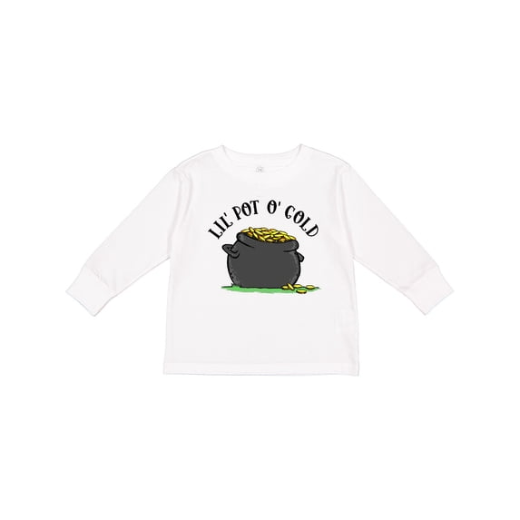Inktastic St. Patrick's Day Lil' Pot of Gold Boys or Girls Long Sleeve Toddler T-Shirt
