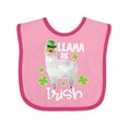 thumbnail image 1 of Inktastic St. Patrick's Day Llama Be Irish with Green Shamrocks Boys or Girls Baby Bib, 1 of 4