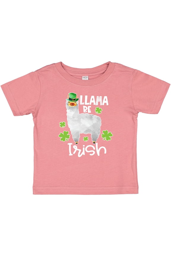 St. Patrick's Day Llama Be Irish with Green Shamrocks Boys or Girls Baby T-Shirt