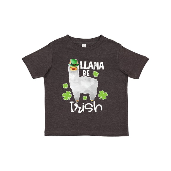 Inktastic St. Patrick's Day Llama Be Irish with Green Shamrocks Boys or Girls Toddler T-Shirt