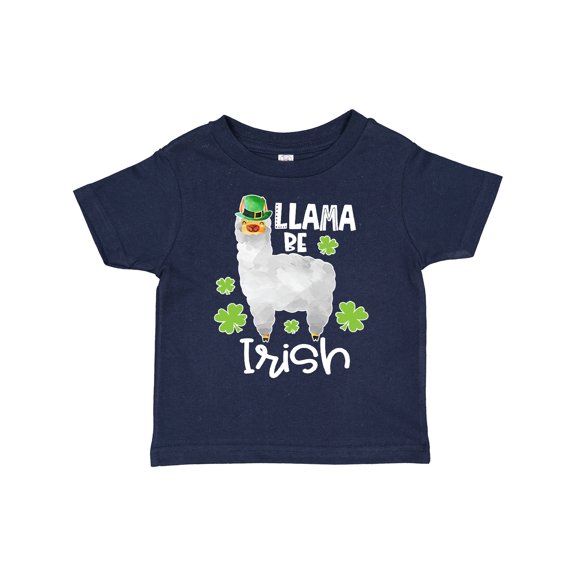 Inktastic St. Patrick's Day Llama Be Irish with Green Shamrocks Boys or Girls Toddler T-Shirt