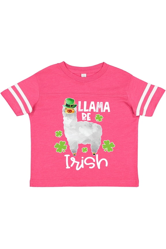 St. Patrick's Day Llama Be Irish with Green Shamrocks Boys or Girls Toddler T-Shirt