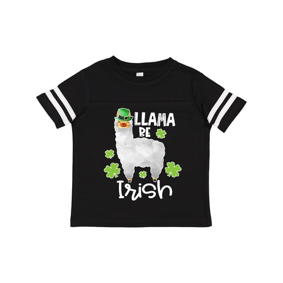 Inktastic St. Patrick's Day Llama Be Irish with Green Shamrocks Boys or Girls Toddler T-Shirt